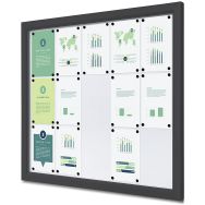 Vitrine extérieure verrouillable Slim - Gris foncé - 15xA4