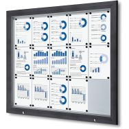 Vitrine extérieure verrouillable avec vérin - Gris - 15xA4