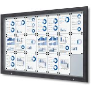 Vitrine extérieure verrouillable avec vérin - Gris - 21xA4