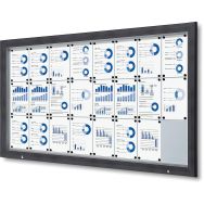 Vitrine extérieure verrouillable avec vérin - Gris - 24xA4