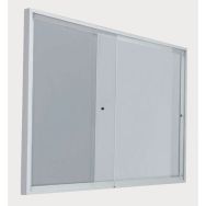 Vitrine intérieur porte coulissante fond acier coloris gris H 68 cm x L 72 cm
