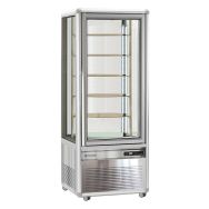 Vitrine verticale Snelle, positive ventilée 500 L, tablettes en verre rotatives