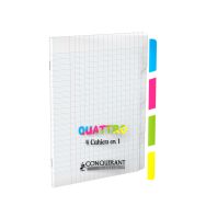 '4 cahiers en 1' couverture polypropylène 17x22 cm piqûre 140 pages seyes 90g