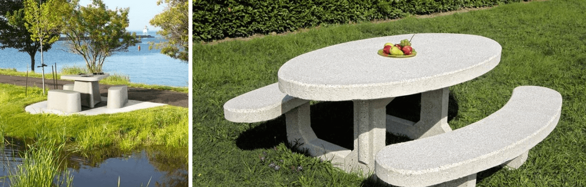 Table banc en béton Table banc en béton