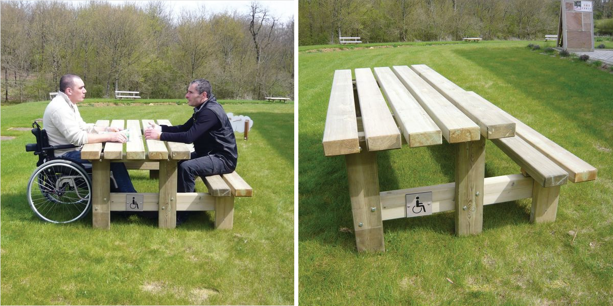 table banc en bois pour personne à mobilité réduite table banc en bois pour personne à mobilité réduite