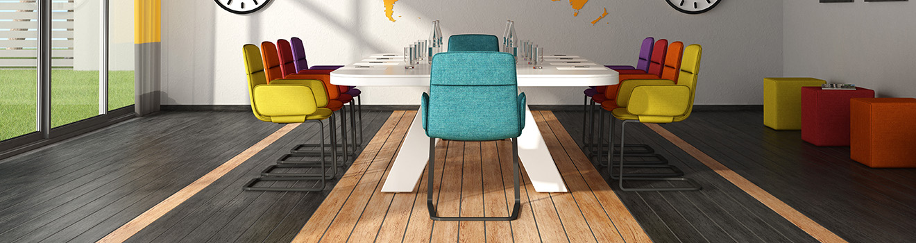 salle de réunion décoration couleurs