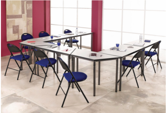 Table de réunion plateau mélaminé chants surmoulés