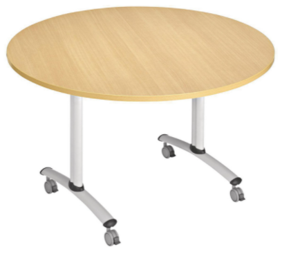 Table ronde plateau mélaminé pivotant Table ronde plateau mélaminé pivotant