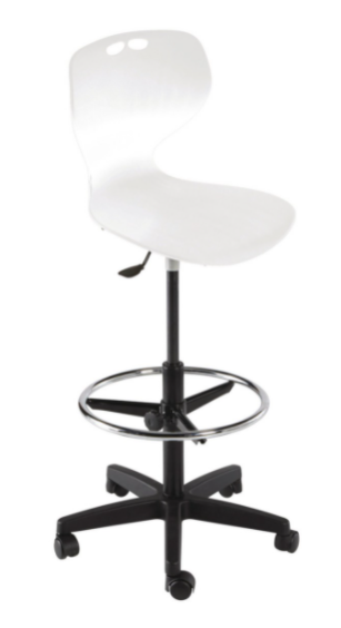 Chaise dessinateur Mahia piètement plastique, coque polypropylène