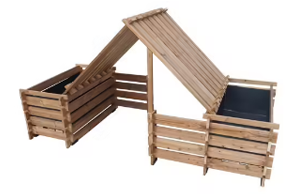 L’indémodable bac à sable et le carré potager L’indémodable bac à sable et le carré potager