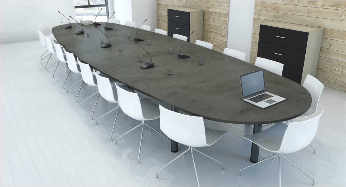 grande table de réunion ovale design
