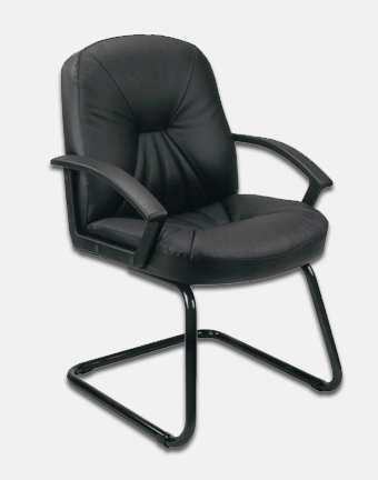 Fauteuil Visiteur piètement Cuir noir