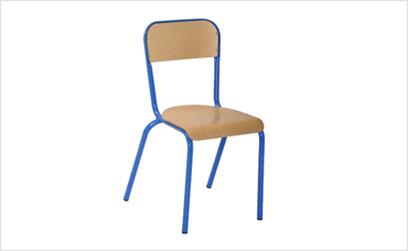 Chaise Scolaire Taille 5 Pour CE2/CM1 - Structure Acier & Assise Bois - Normes NF Éducation - Lot De 2