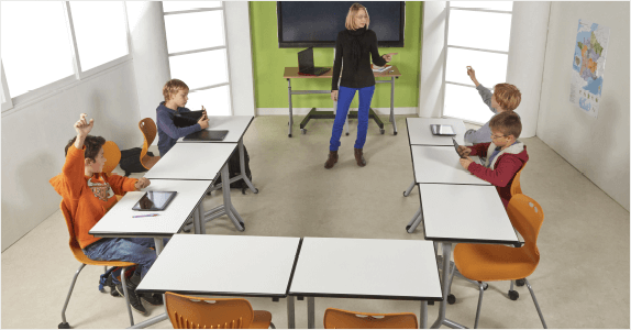 tables de classe en u