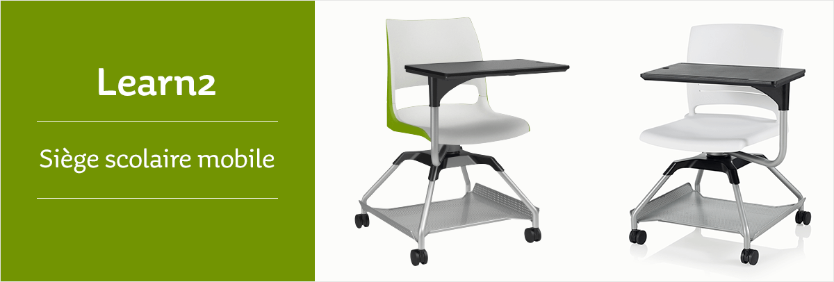 Siège scolaire mobile avec tablette Siège scolaire mobile avec tablette