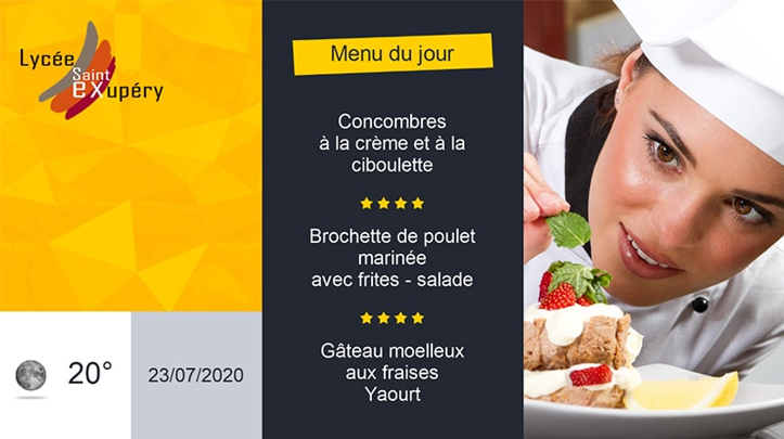 Exemple d'un affichage dynamique Exemple d'un affichage dynamique