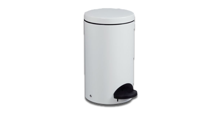 Poubelle métal à pédale seau intér. Sanelia 20L 9016 Blanc