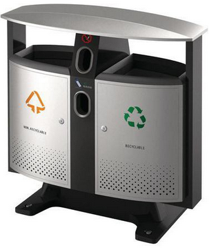 Poubelle d'extérieur Design piles et tri sélectif Poubelle d'extérieur Design piles et tri sélectif
