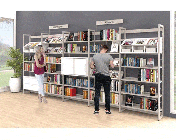 rayonnage bibliothèque simple structure tube
