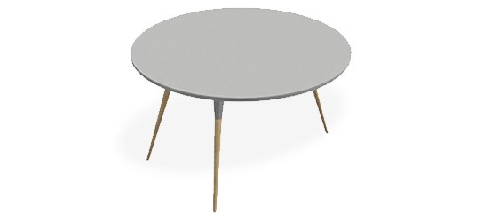 Table basse avec plateau en verre sablé diam.60 cm