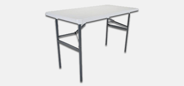 Table pliante Lifetime 122 x 60 cm - 4 personnes - 4 pieds