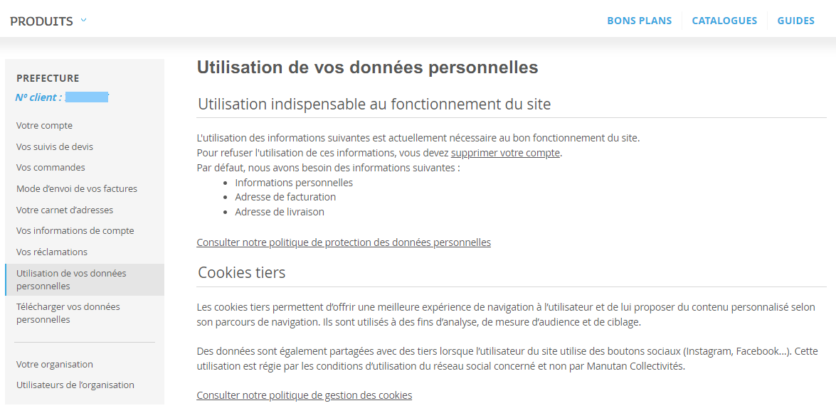 Utilisation des données personnelles