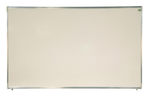 Tableau simple émaillé blanc cadre alu strié naturel