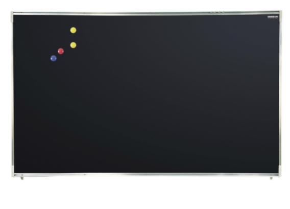 Tableau simple émaillé noir cadre alu strié naturel